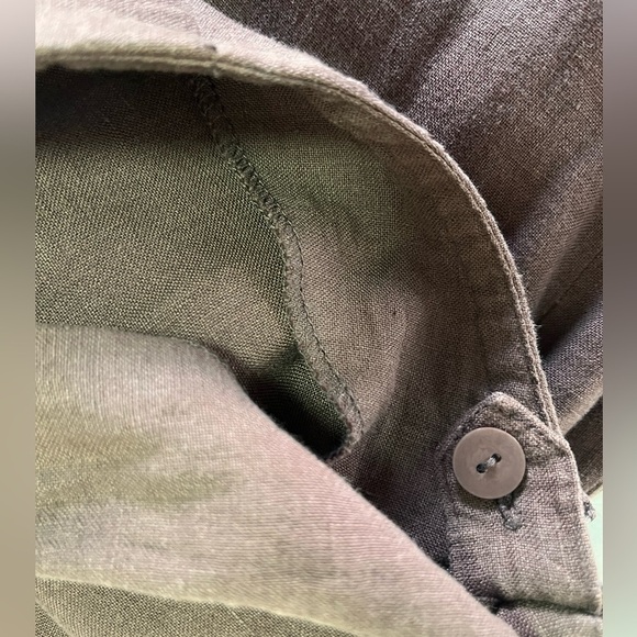 Eileen Fisher 100% cropped linen side zipper pants L, Brown, great condition! - Picture 6 of 6